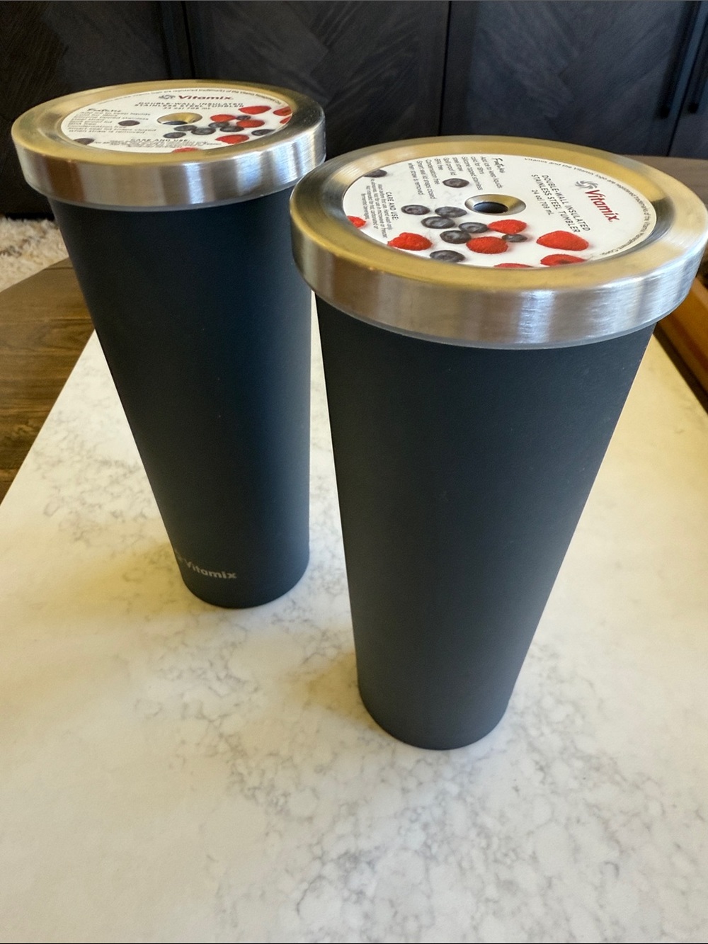 Vitamix Matte Black Stainless Travel Tumblers - Set of 2